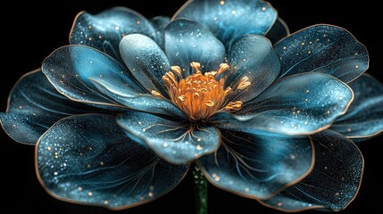 Close-up of a stylized, digitally enhanced flower, dark background.  Possible use for a nature photography print