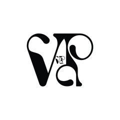 VP monogram logo design letter text name symbol monochrome logotype alphabet character simple logo