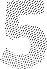 Number 5 with wave effect