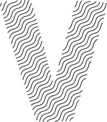 Letter V with wave effect