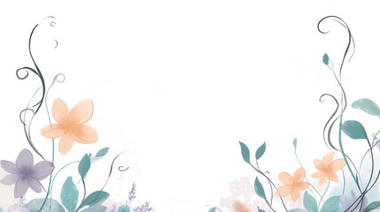 Stylized abstract flowers on white background.