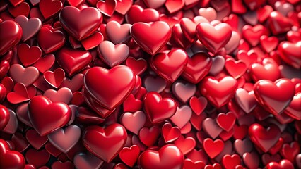 Panoramic Red Heart Background: Romantic Valentine's Day Love Wallpaper