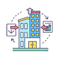 building orientation icon, building orientation vector illustration-simple illustration of building orientation, perfect for building orientation logos and icons