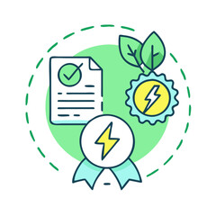 green energy certification icon, green energy certification vector illustration-simple illustration of green energy certification, perfect for green energy certification logos and icons