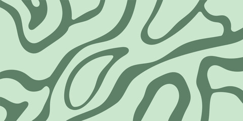 Abstract horizontal background with 2 colors waves. Trendy vector illustration design in style retro 60s and 70s. Green color.