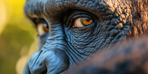 Close-up of Primate Eye and Facial Texture