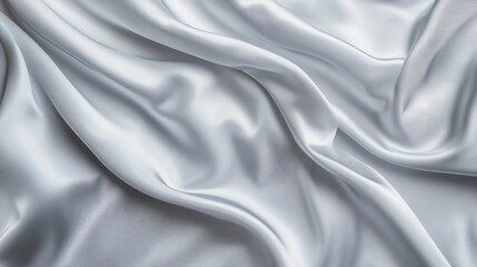 Obraz premium Elegant White Silk Fabric Draping with Soft Folds and Subtle Shimmers