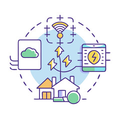 smart energy grid icon, smart energy grid vector illustration-simple illustration of smart energy grid, perfect for smart energy grid logos and icons