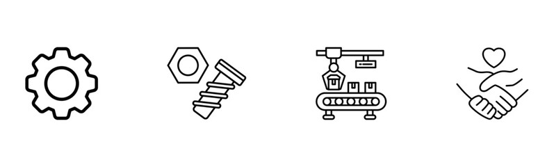 Mechanical Drafting Icon Set.