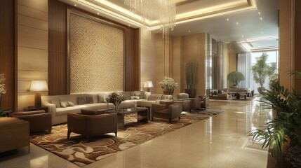 Fototapeta premium Spacious restaurant interior with relaxed seating and enough room for guests to feel at ease