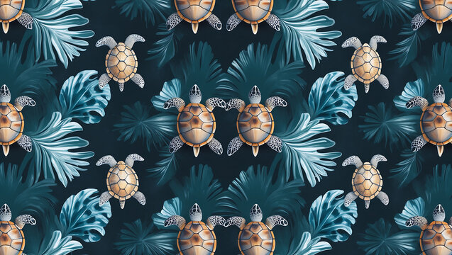 Sea Turtle Shell Pattern Transformed Into Abstract Art Symbolizing Nature and Ocean Life