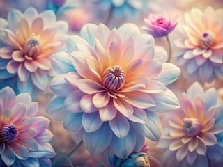 Obraz premium Pastel Floral Pattern Background: Soft Hues & Delicate Blooms - Stock Photo