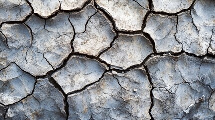 Obraz premium Cracked earth patterns reveal a harsh and dry landscape, showcasing nature’s raw resilience and beauty.