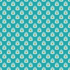 Floral Gold Paste Block print allover seamless repeat pattern
