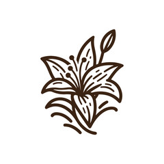 Line art flower logo design concept. Botanical linear flower set. Abstract creative floral collection, minimalist flowery art for print, tattoo. Vector illustration
