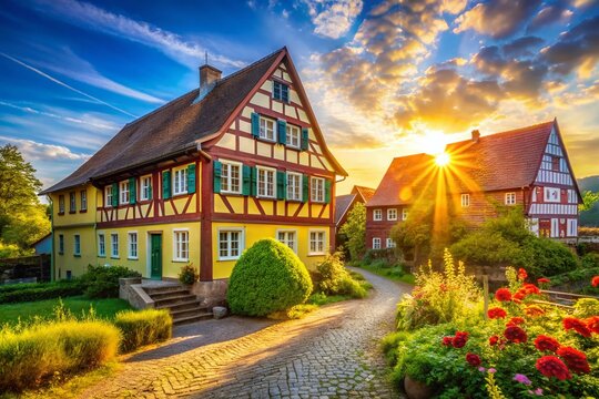 Picturesque Umgebindehaus in Summery Oberlausitz, Germany