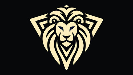 Minimalist logo inspired by a lion's head and the letter v