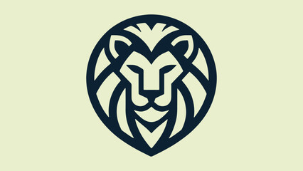 Minimalist logo inspired by a lion's head and the letter v