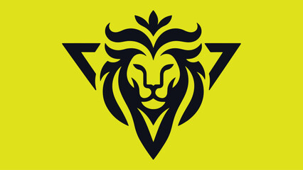 Minimalist logo inspired by a lion's head and the letter v