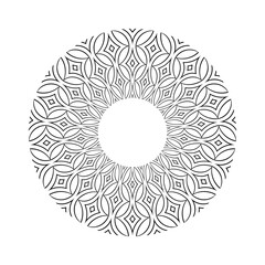 Radial Circular Geometric Pattern Mandala . Decorative Circle Design Element.