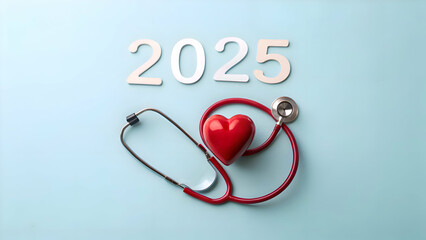 red heart and stethoscope