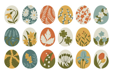 Decorative Easter Eggs with Floral Patterns