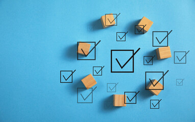 Checkbox. Business choice concept. Correct. Approved