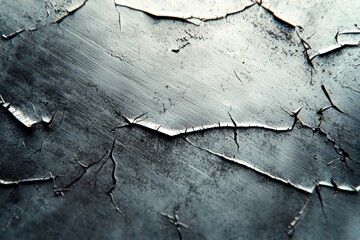 Obraz premium Close-up macro image of cracked aged metallic surface with texture and highlights