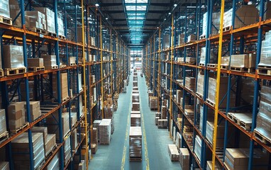 Fototapeta premium Global supply chain optimization through expert insights, logistics network management, production line efficiency, technologydriven solutions, highresolution, 4K UHD