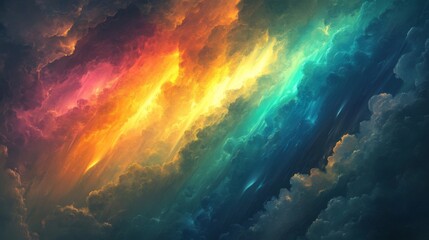 Vibrant Hues Of Cloudscape Dramatic Sky Artwork