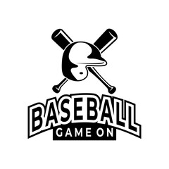 Baseball sports logo vector template. Baseball Bat and helmet logo design