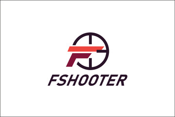 letter F and shoot logo design concept simple