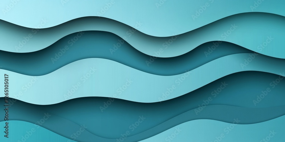 Poster abstract 3d low-profile blue wave pattern background with cool colors, minimal design concept