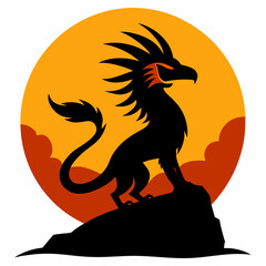 Quetzalcoatl silhouette vector