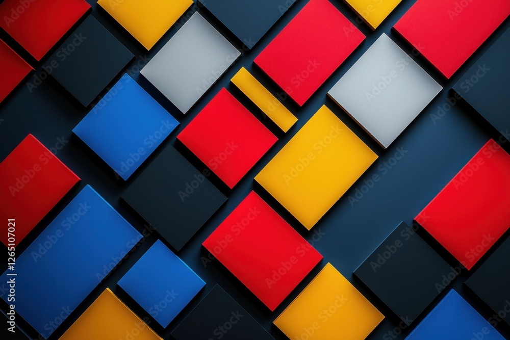 Poster modern abstract geometric background with colorful squares in dynamic composition