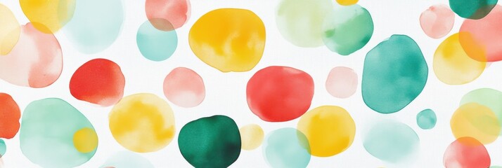 Colorful watercolor circles pattern background in vibrant hues for creative designs