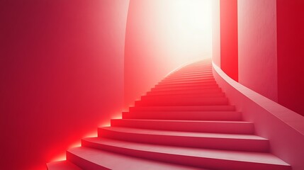 Fototapeta premium Red Upward Arrow on Bar Graph Symbolizing Growth, A digital illustration of a red upward arrow on a bar graph