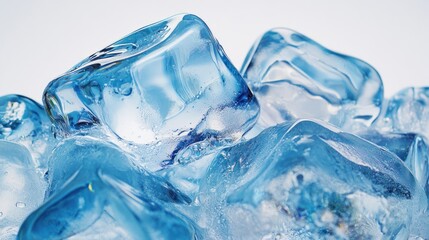 Obraz premium Close-up ice cubes; cool, clear, transparent, close-up