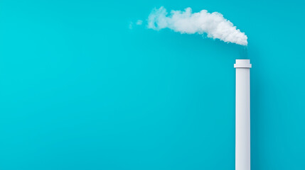 Abstract smoke rising from white stack, clean air hopes, environmental concerns