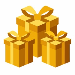 golden gift box with ribbon