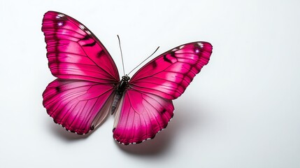 Fototapeta premium Beautiful Pink Butterfly Wings Nature Design art hope macro white 