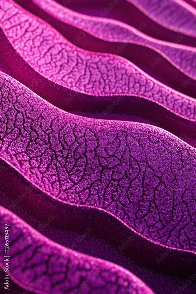 Poster Abstract purple textured waves with cracked surface.