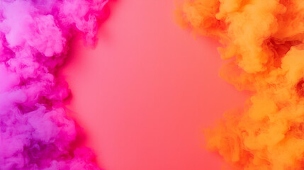 Fototapeta premium Pink and orange smoke swirls create an intriguing and abstract backdrop