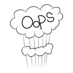 Speech bubble with bang inscription, comic style cloud