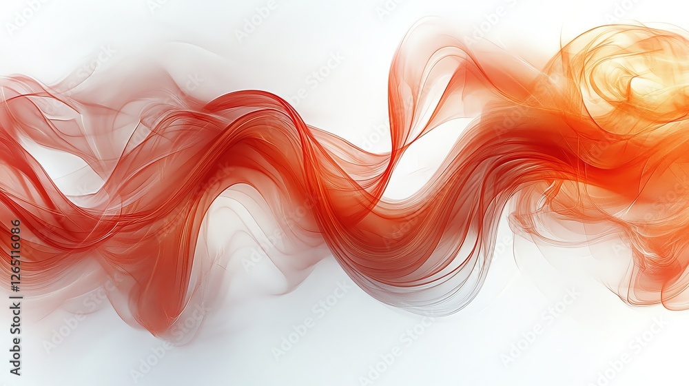 Poster abstract red orange flowing wave design background art lines fluid