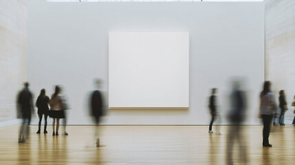 Blank frame on the wall in gallery.