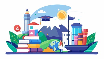 Naklejka premium The image subtly conveys the evolving landscape of higher education and remote learning.