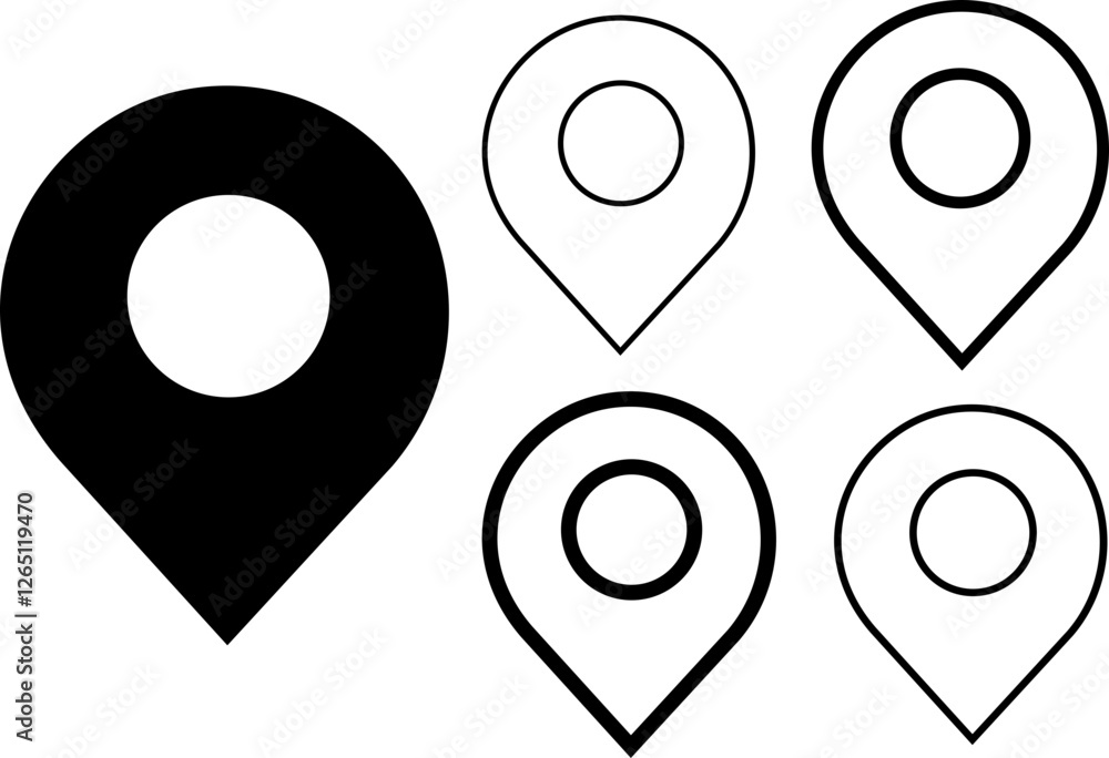Poster set of location pin icon. map pin place marker. location icon. map marker pointer icon set. gps loca
