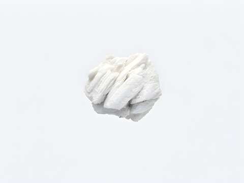 Mineral kaolinite or kaolin isolated on white background, for production of paper, ceramic