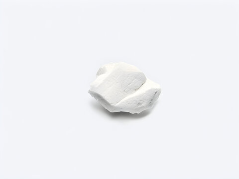 Mineral kaolinite or kaolin isolated on white background, for production of paper, ceramic